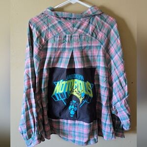 Upcycled Notorious BIG Flannel Shirt Sz 3x
